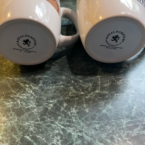 Royal Norfolk 10oz White Coffee Mugs - Set of Two - Picture 2 of 3
